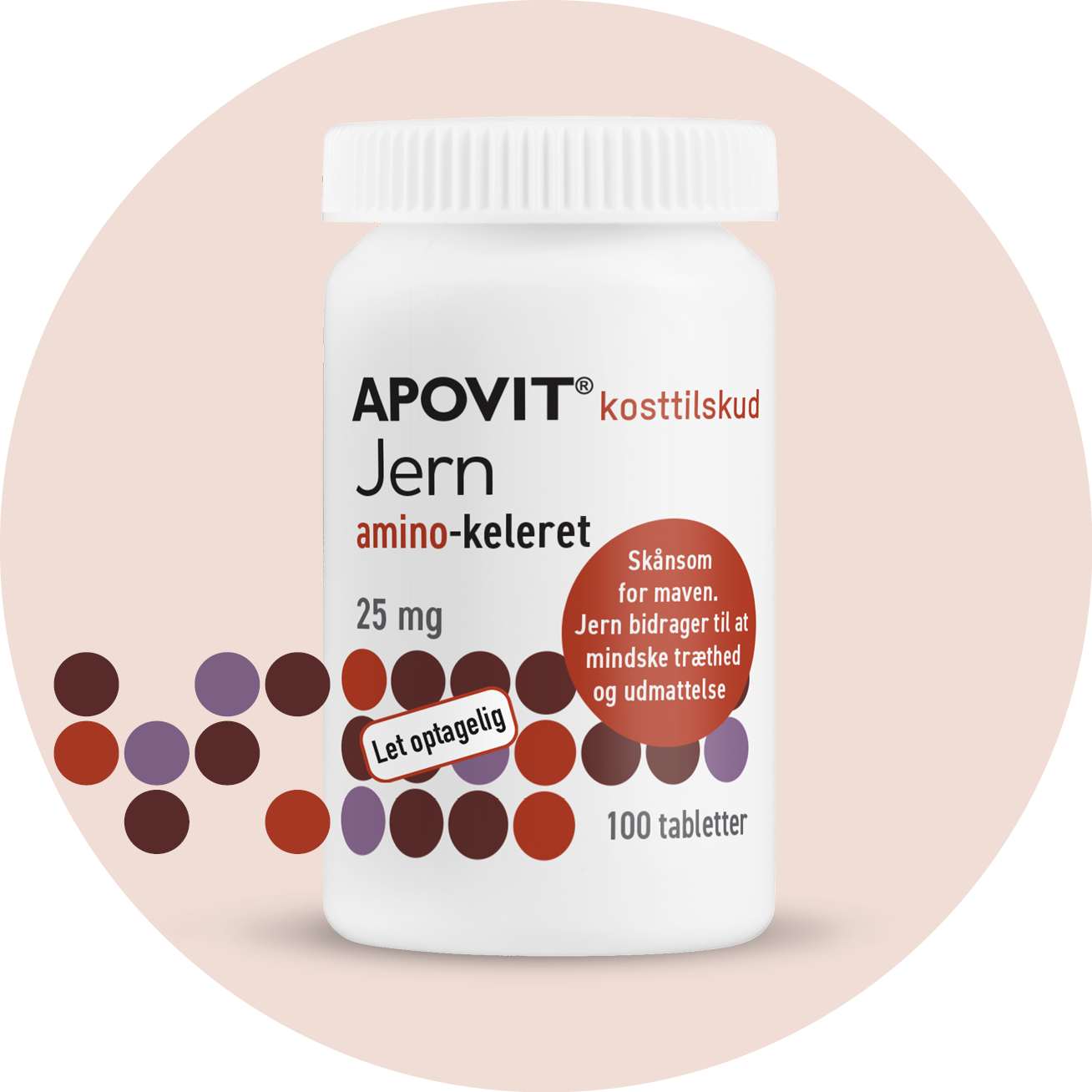 Jern amino-keleret 25 mg, 100 tabletter