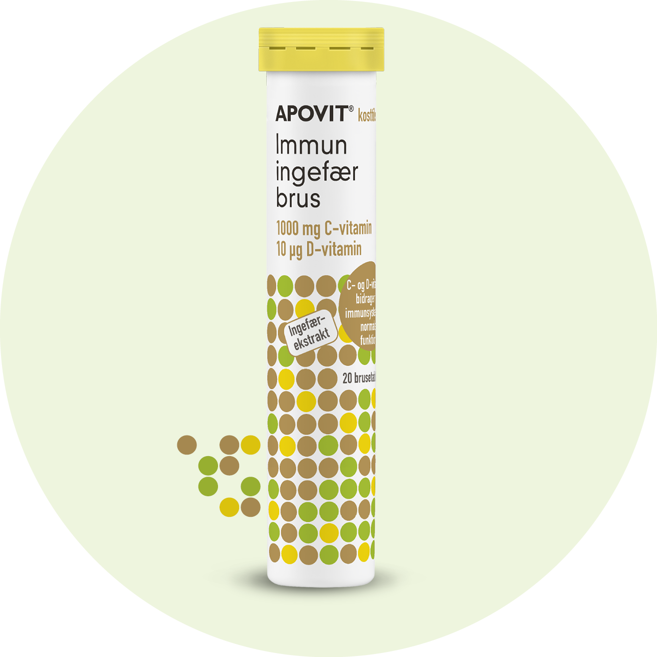 Immun ingefær brus, ingefærsmag, 20 brusetabletter