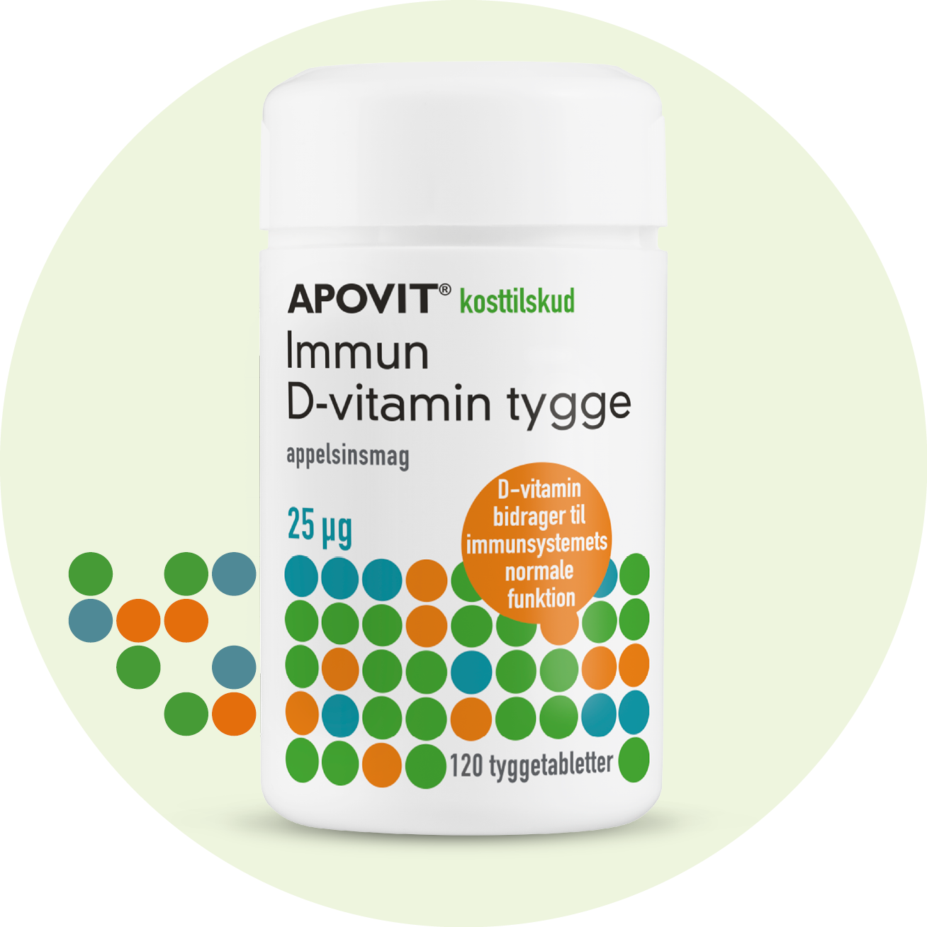 Immun D-vitamin tygge 25 µg, appelsinsmag