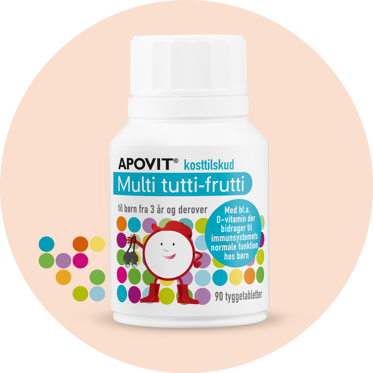 Multi tutti frutti, 90 tyggetabletter
