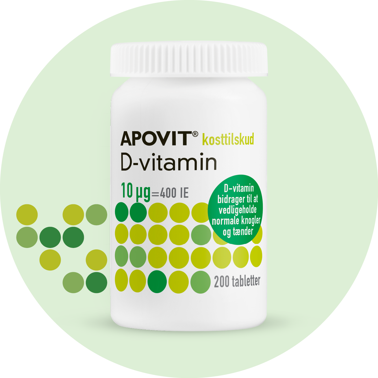 D-vitamin 10 µg, 200 tabletter