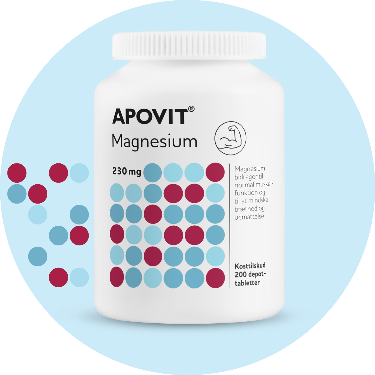 Magnesium bidrager til normal Muskelfunktion og til at mindske træthed og udmattelse