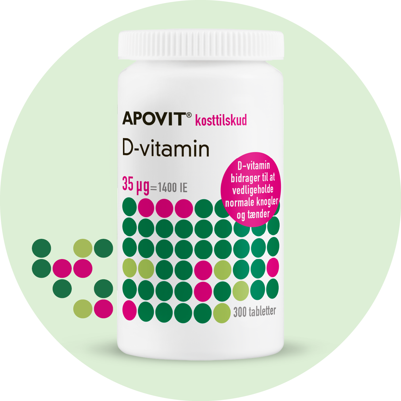 D-vitamin 35 µg, 300 tabletter