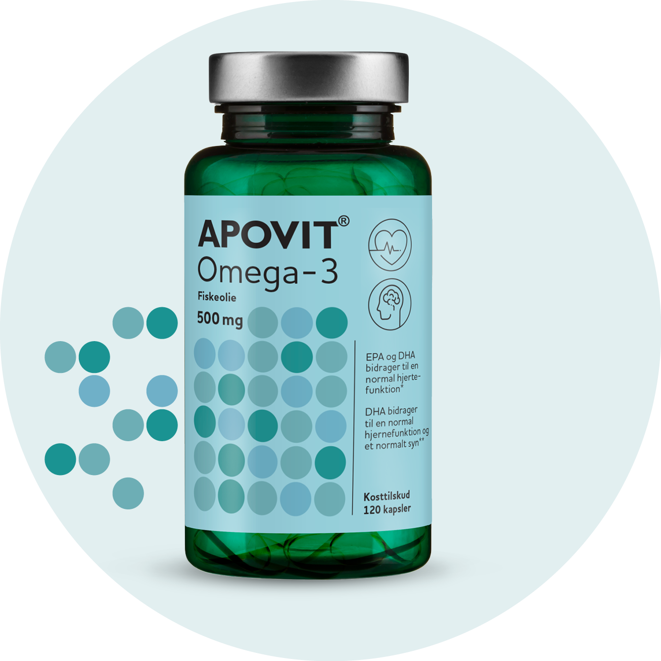 Omega-3, 500 mg, 120 kapsler