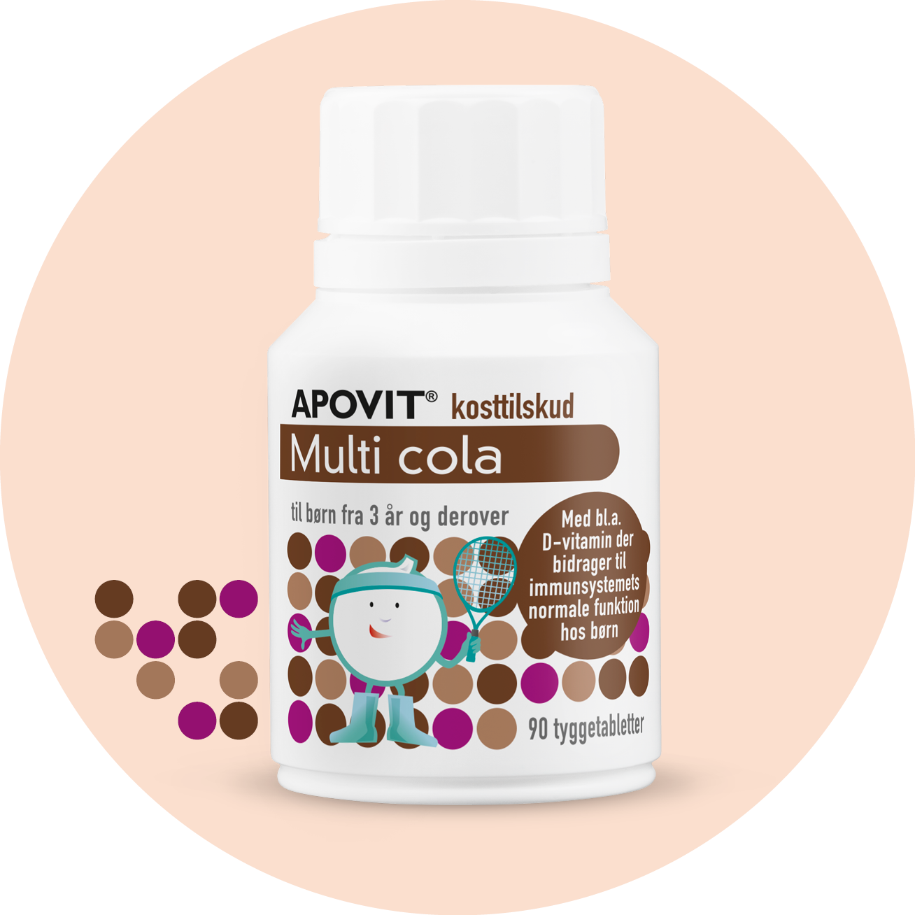 Multi cola, 90 tyggetabletter