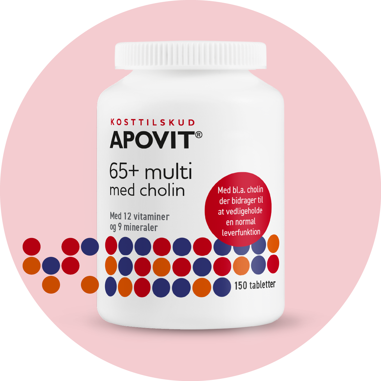 65+ multi med cholin, 150 tabletter