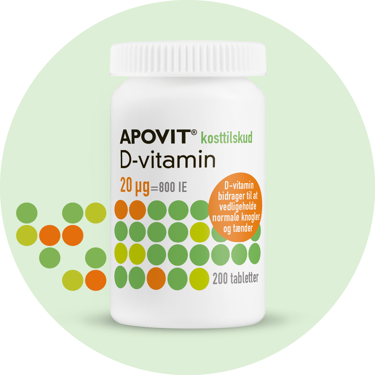 D-vitamin 20 µg, 200 tabletter