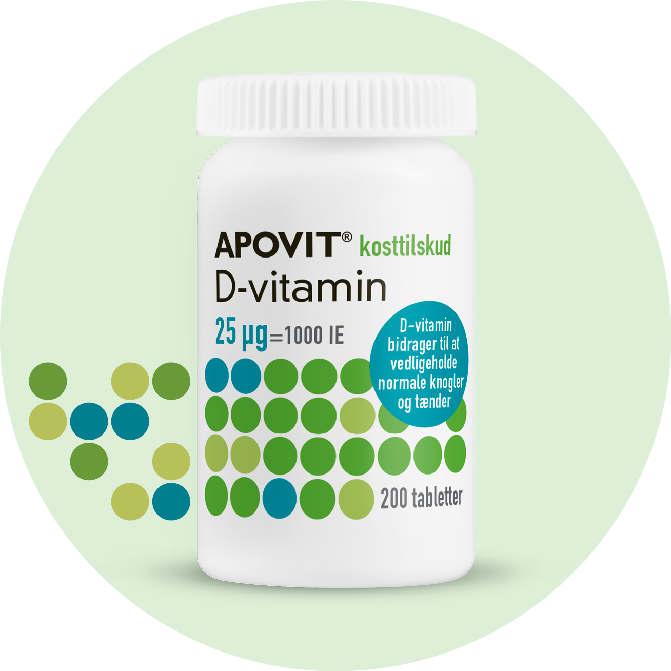 D-vitamin 25 µg, 200 tabletter