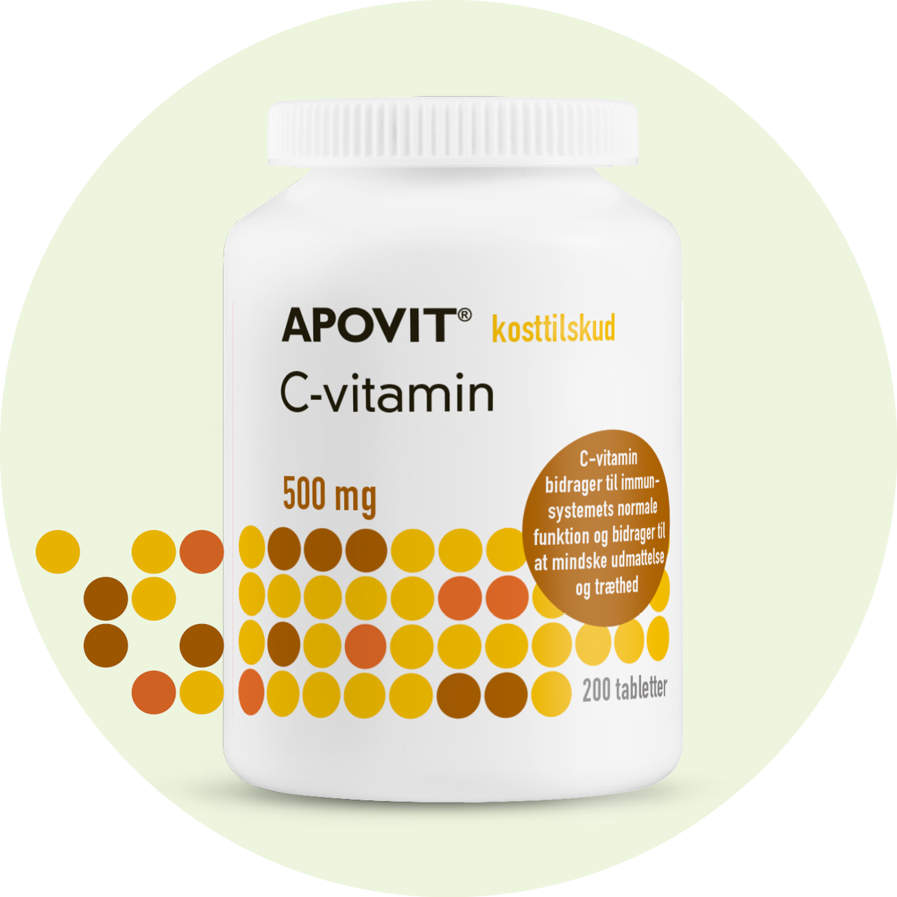 C-vitamin bidrager til immun-systemets normale funktion og bidrager til at mindske udmattelse og træthed