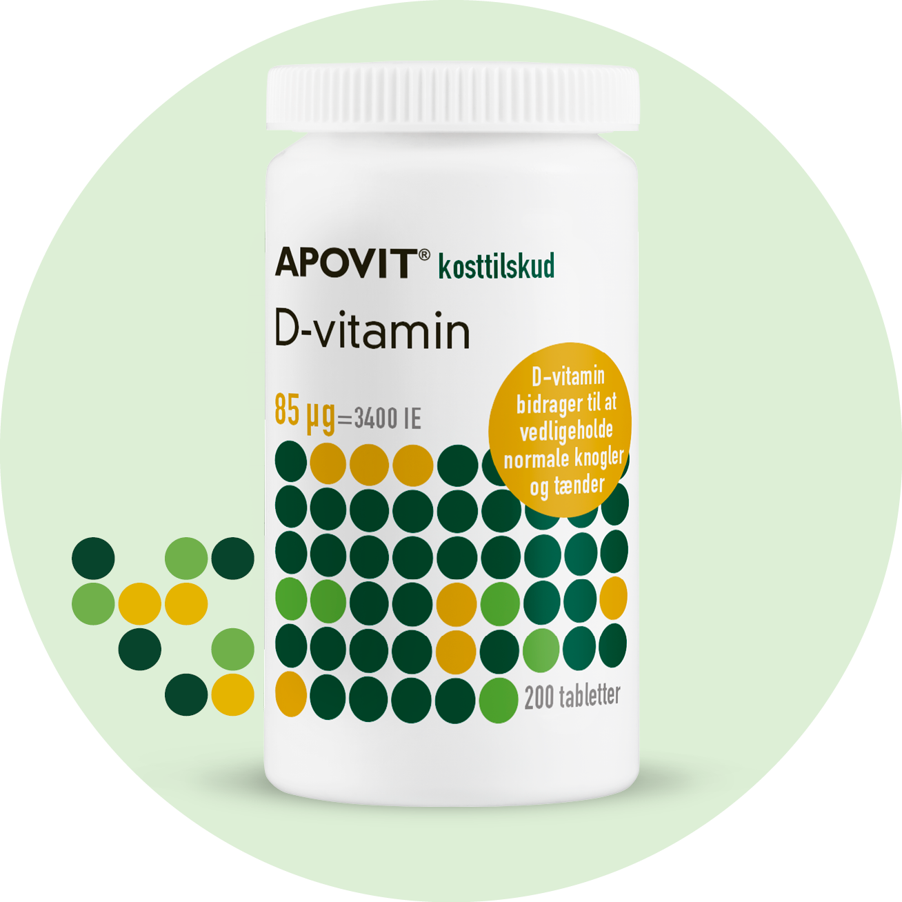 D-vitamin 85 µg, 200 tabletter